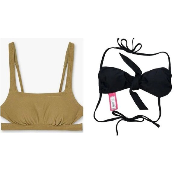 Xhilaration Bundle Juniors Bikini Top Army Green & Black Size XS/S - Picture 1 of 10